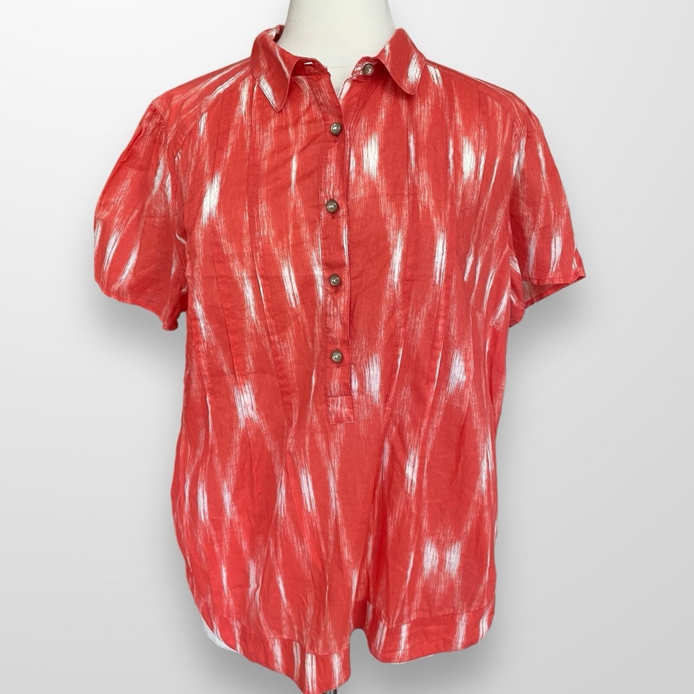Talbots Woman Size X Shirt Top Blouse Short Sleeve Button‎ Lightweight Casual